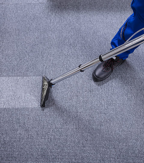 a man cleaning a carpet seen from above meridian id